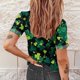 thumbnail image 4 of Camiseta con estampado de cuello redondo para mujer a la moda del Día de San Patricio, camiseta de manga corta de verano, blusa Pompotops  hkajfhjk461566, 4 of 6