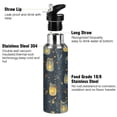 thumbnail image 3 of Yayeee 33oz Insulated Water Bottle Double Wall Stainless Steel with Flip Straw Lid, Orange Fireflies Pattern, 3 of 7