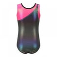 thumbnail image 3 of Girls Leotards Gymnastic Dance Onesies Ballet Tank Sleeveless Colorful Shiny Leotard, for 5-14 Years, 3 of 7