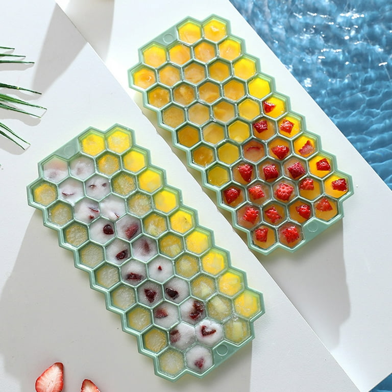 Cheers US Ice Cube Trays Silicone Ice Tray with Removable Lid Easy