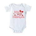 thumbnail image 3 of Baby Girl Boy Valentines Day Clothes Romper Letter Print Cotton Short Sleeve Romper Jumpsuit Cute Romper Outfit Layette Set Spring Summer Festival Clothes for Baby Little Kids 3-6 Months, 3 of 5