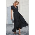 thumbnail image 4 of Vestido PRETTYGARDEN Cruzado Maxi de Lunares con Escote en V XXL, 4 of 7