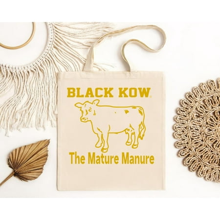 vintage VTG Tote Bag Black KOW The Mature Manure Large L short sleeve Vintage Farm-TH21399