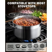 Cooks Standard Professional Cookware Set, Stainless Steel Pots Kitchen Set Includes Saucepans, Sauté Pan, Dutch Oven with Lids - Induction Compatible, 8-Piece