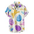 thumbnail image 1 of Ichuanyi Womens Swimsuits Clearance Men's Lapel Pocket Less Easter Digital Print Short Sleeve Shirt Ichuanyi Ichuanyi, 1 of 5