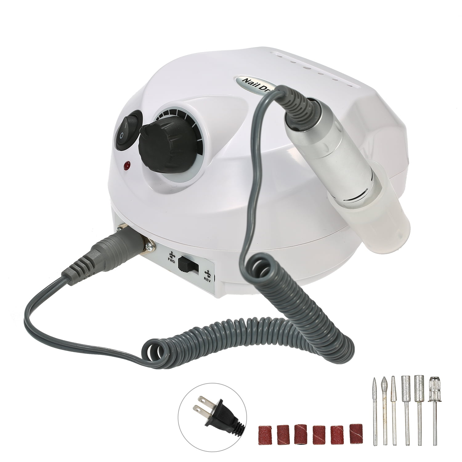 Professional Electric Nail Drill Machine 30000RPM E-file Electric Nail File Grinder Polisher Kit Manicure Pedicure Drill for Acrylic Gel Nails White