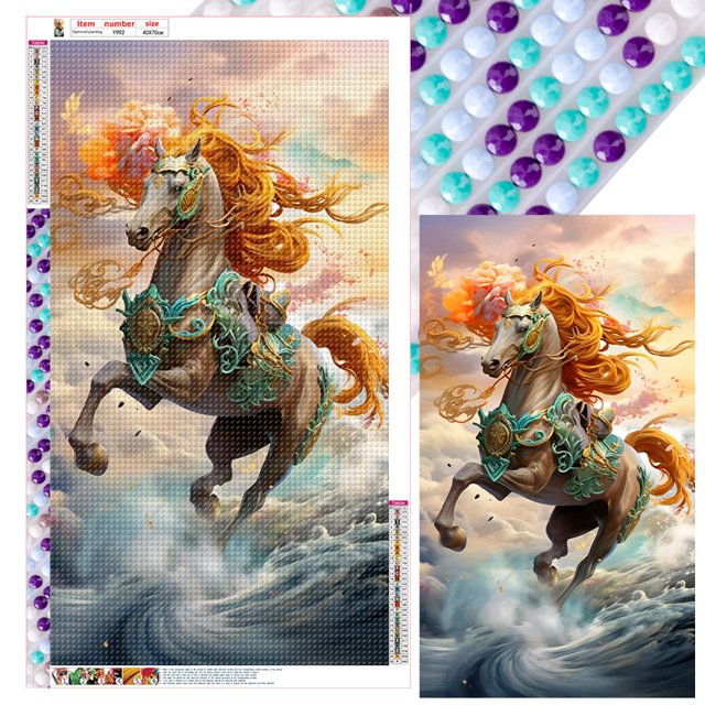 5D DIY Taladro Caballos en Las Nubes Kit 40x70cm