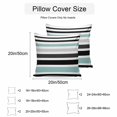 thumbnail image 2 of Turquoise Black Stripe Outdoor Pillow Covers 16x16 Inch Throw Pillow Covers Set of 2 Waterproof Decorative Pillow Cases Modern Abstract Coarse Striped Cushion Covers for Patio Furniture Garden Couch, 2 of 8