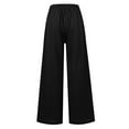 thumbnail image 5 of SWPZC Women's Linen Summer Palazzo Pants High Waist Flowy Wide Leg Beach Casual Pant Trousers With Pockets, 5 of 7