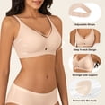 thumbnail image 4 of Qylux Women's Wireless Bras Breathable Seamless Bra Push Up Full Coverage Breathable Comfort Everyday Bra,Nude,L, 4 of 8