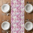 thumbnail image 6 of Pink Leaf Table Runner - 90 Inch Long, Kitchen Dining Table Runner Dresser Scarves, Ocean Seagrass Coastal Leaf Watercolor Farmhouse Decor for Coffee Tables Wedding Party Banquet, 6 of 8