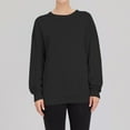 thumbnail image 2 of V Neck Long Sleeve Shirts for Women, Baberdicy Women's Long Sleeve Tops Round Neck Solid Color Casual Pullover Blouses , Black 5Xl, 2 of 4