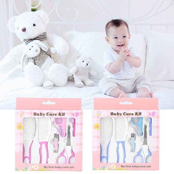6 Piezas Kit de Aseo para Bebés, Kit de Guardería para Bebés Kit de Cuidado de Salud para Bebés Portátil Contiene Cortaú?as de Seguridad/Tijera/Selección de Orejas/Kit de Aseo para Recién Nacidos Ecomeon no