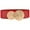 Red, variant on CBGELRT Wide Belts for Women Fashion Wide Leather Elastic Stretch Waist Belts for Jeans Pants Dresses with Round Gold Buckle, White
