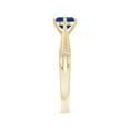 thumbnail image 3 of ANGARA Natural Tapered Shank 1 ct Blue Sapphire Ring with Diamonds in 14K Yellow Gold for Women (Size-6mm) | September Birthstone, Anniversary, Jewelry Gift for Women | Natural Sapphire Ring, 3 of 9