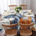 thumbnail image 3 of Orange Blue Pumpkins Fall Table Cloth Waterproof Tablecloths, Thanksgiving Eucalyptus Vintage Tablecloth Dining Table Cover for Kitchen Party Tabletop Outdoor, Rectangle Tablecloth 52x70 Inch, 3 of 9