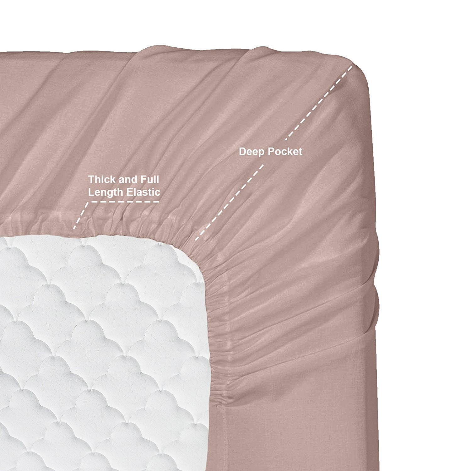 Clara Clark 6 Piece 1800 Microfiber Collection Bed Sheet Set, Deep Pockets Fitted Sheet, Flex-Top King, Taupe Sand