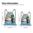 thumbnail image 2 of Kdxio Mallard Duck Swimming In A River Print Drawstring Backpack Bag,Waterproof Draw String Back Sack, Gym Drawstring Bags Swim Bag For Unisex, 2 of 5