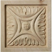 3 1/2"W x 3 1/2"H x 3/4"P Medium Middlesbrough Square Rosette, Lindenwood