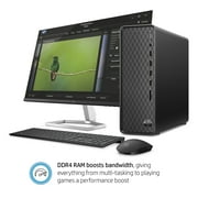 HP S01-pF2003wb Slim Desktop Computers, Intel Core i3-10105, 8GB Ram, 256GB Ssd, Black 27 in Desktop Bundle, Dark Black, Windows 11