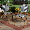 thumbnail image 2 of Baxton Studio Chaise d'Appoint Celie en Bleu Marine et Blanc (Lot de 2), 2 of 7