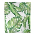 thumbnail image 1 of ASHLEIGH 50x60 inch Super Soft Throw Blanket Colorful Abstract Exotic Pattern with Tropical Leaves Green Aloha Beach Beautiful Home Decorative Flannel Velvet Plush Blanket, 1 of 1