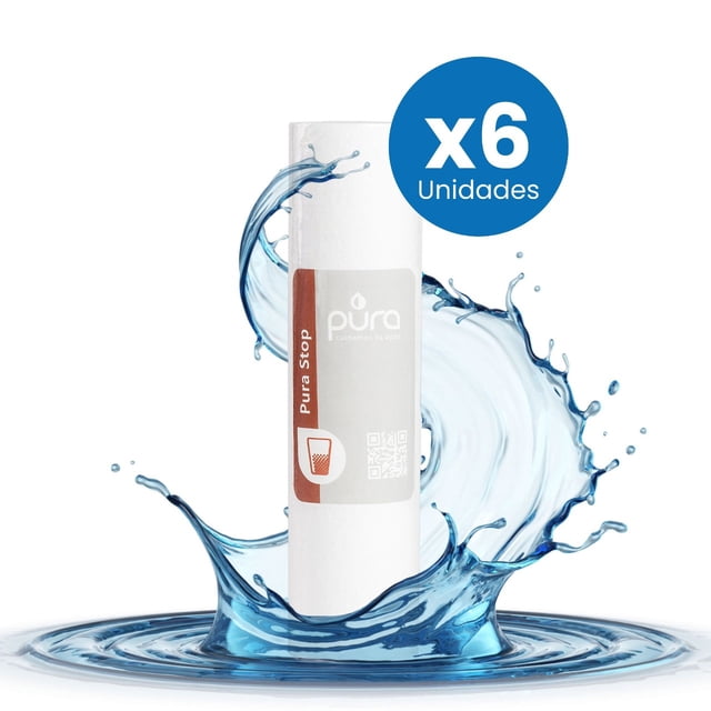 Pack X6 Unid Repuesto Cartucho Filtro Agua Paso 1 Pura Stop Color Blanco