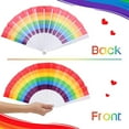 thumbnail image 3 of LINLIN 3 Pcs Rainbow Hand Fans, Foldable Gay Pride Fans, Colorful Paper Gay Fans Pride Stuff Accessories for LGBT Pride Month (Horizontal Striped Rainbow), 3 of 7