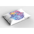 thumbnail image 2 of Ambesonne Hamsa Pillow Sham 2 Pack, Vibrant Protective Eye, 30"x20", Aqua Pink Purple, 2 of 3