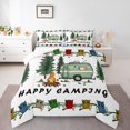 thumbnail image 2 of Erosebridal Literie Camping Heureux Ensemble de Couette Simple, Couette RV Camper, Décor de Camp Dessin Animé, Réversible 2 Pcs, 2 of 7