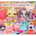 thumbnail image 4 of Random 25pcs Accessories compatible with LPS, Miniature Bow Dress Skirt Hat Scarf Glasses Wings Food and Drink Clothes Phone Tablet Outfit compatible with LPS Fans Collie Cat Dogs Deer Rabbit Ferret, 4 of 5