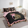 thumbnail image 3 of Manfei 3D Leopard Wildlife Twin Bedding Sets 7-Piece for Girl, Fashion Cheetah Print Bedding Comforter Set, Chic Princess Bowknot Reversible Sheet Sets, Breathable Home Decor, 3 of 7