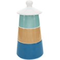 thumbnail image 2 of Pavilion Gift Company Set of 3 Stackable Stoneware Soy Candles Live Love Beach, 7 Inches Tall, Blue, 2 of 6