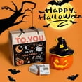 thumbnail image 3 of Ceramic Halloween Pumpkin Candle Holder for Table Decor,5.31 Inch Jack-O-Lantern Tealight Candle Stand,Spooky Mantel Shelf Office Desk Decoration,Festive Party Supplies for Home School Halloween, 3 of 4