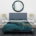 thumbnail image 3 of Designart "Turquoise-Tinted Geode Abstraction I" Abstract Marble Bedding Covert Set - Modern Turquoise Abstract Bed Set With 1 Sham, 3 of 6