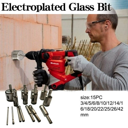 

Mittory Gift for Women Men 15PC 3-42mm Diamond Hole Saw Drill Set 100 Grits Tile Glass Drill