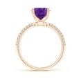 thumbnail image 2 of ANGARA Natural Classic Oval 2.28 ct Amethyst Ring in 14K Rose Gold for Women (Size-10x8mm) | February Birthstone, Birthday, Anniversary, Jewelry Gift for Women | Natural Amethyst Ring, 2 of 7