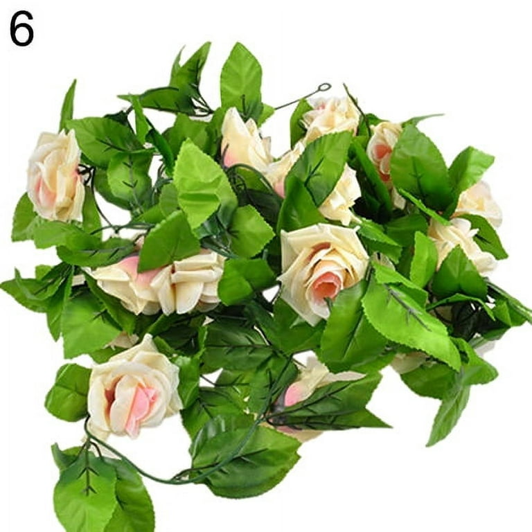 Ludlz Artificial Flower Garland Fake Rose Vine Artificial Flowers