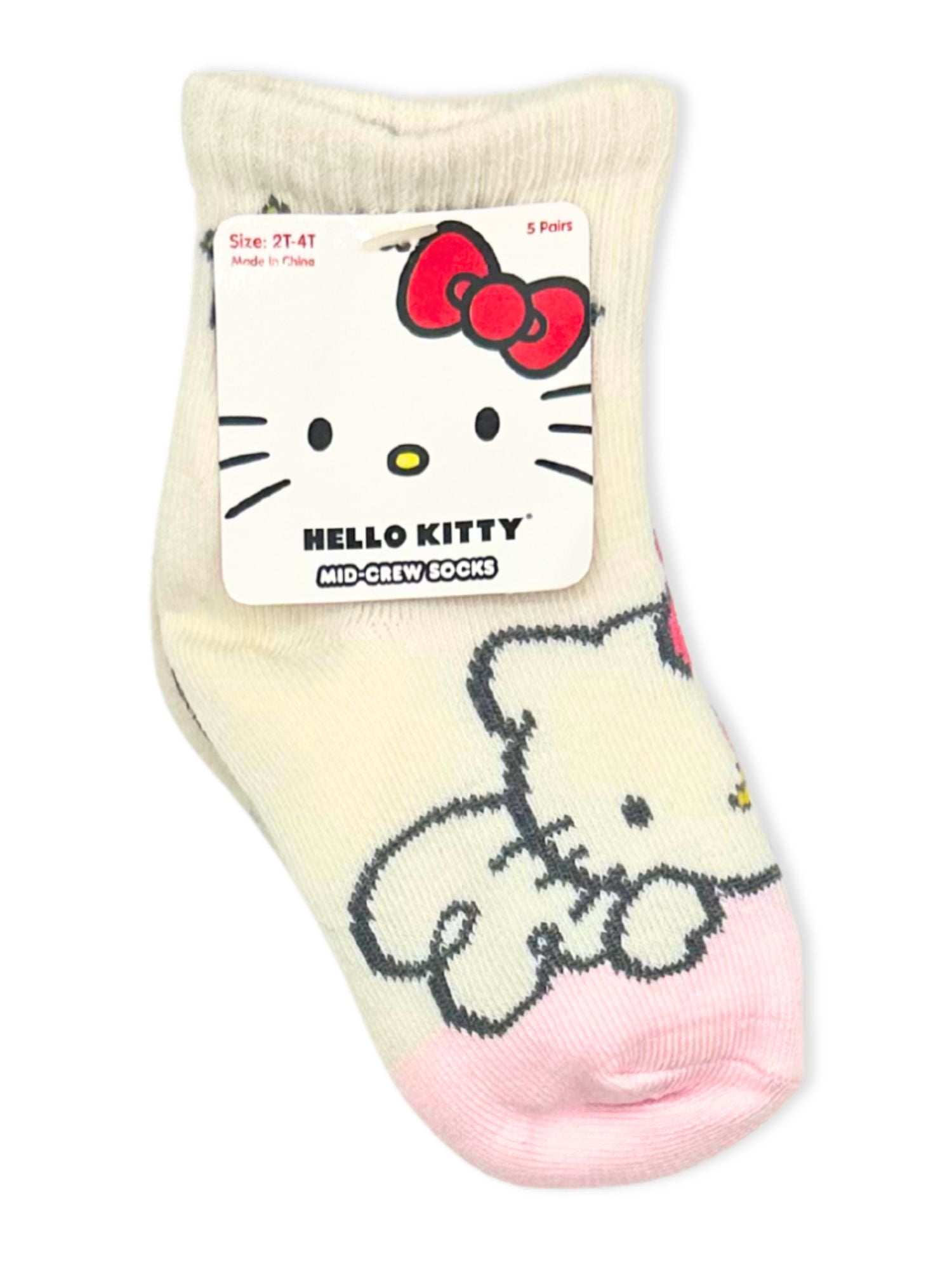 Character Toddler Girl Mid-Crew Socks, 5-Pack, Sizes 12M-4T