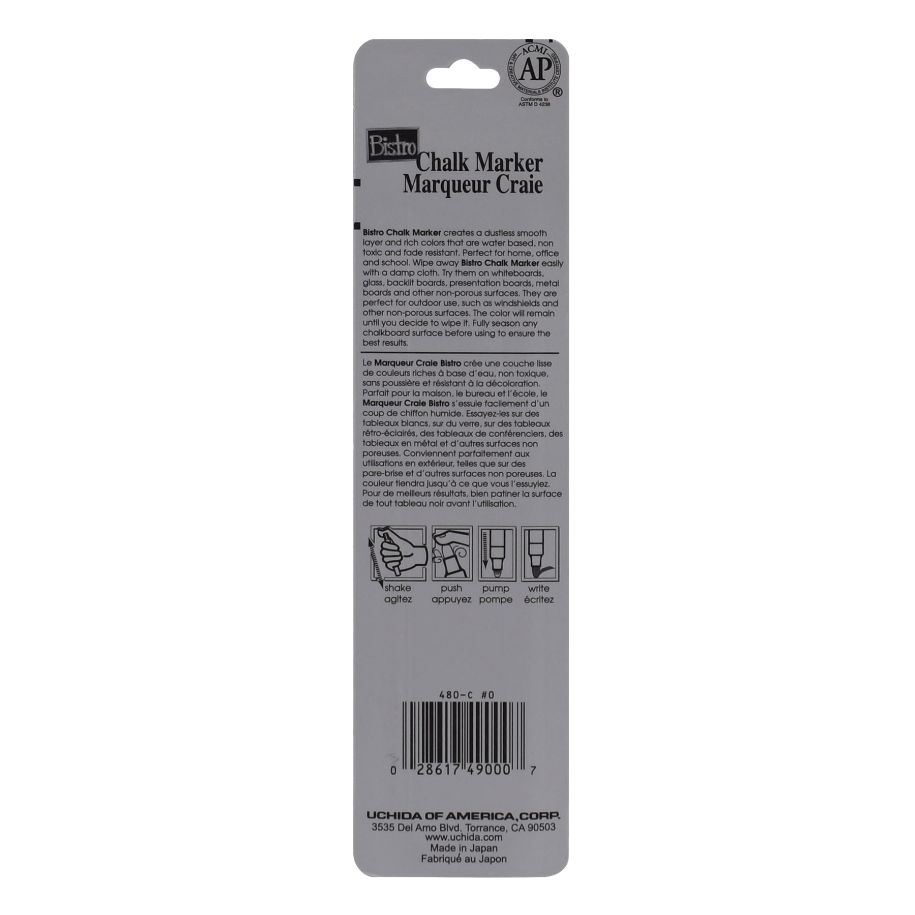 Marvy Uchida Bistro Broad Chalk Marker, 12 Pack