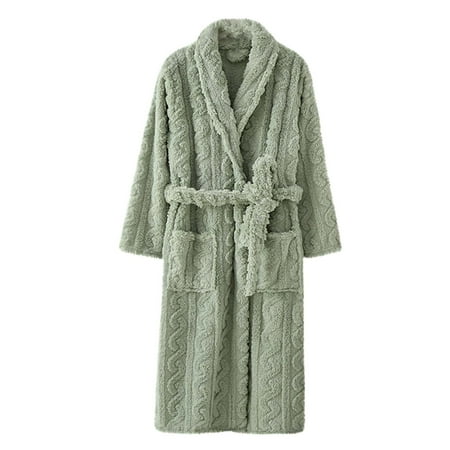 

Plush Robe for Women Fuzzy Bathrobr Nightgown Puff Soft Comfy Pjs Long Robe Sleepwear Pajamas with Pockets