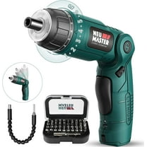 NEU MASTER 4V Cordless Electric Screwdriver, 6 1 Torque, 32pc Bits, Pivoting Handle & Dual LED Lights , Rechargeable 2000mAh Battery for Home DIY & Professional Use