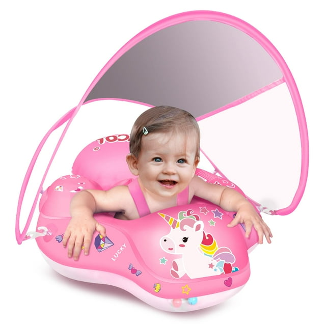 Flotador de natación para bebés LAYCOL, piscina inflable con toldo