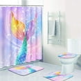thumbnail image 6 of Mermaid Galaxy Unicorn Bathroom Sets with Shower Curtain and Rugs and Accessories, Space Cool Fish Shower Curtain Sets, Kids Abstract Fantasy Shower Curtains for Bathroom Decor 4 Pcs, 6 of 8