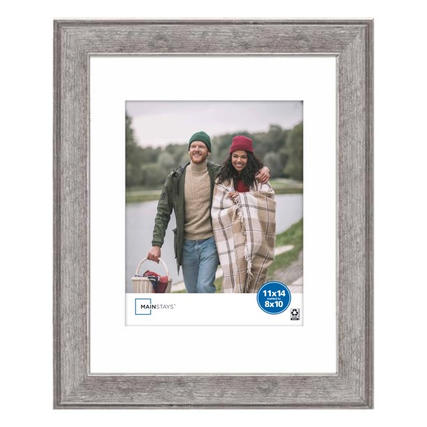 Mainstays 11x14 Matted to 8x10 Rustic Gray Gallery Wall Picture Frame