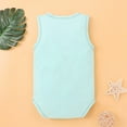 thumbnail image 3 of Penkiiy Newborn Infant Baby Boys Girls Letter Cartoon Sleeveless Romper Clothes kids Baby Easter Romper 0-3 Months Mint Green 2023 Summer Deal, 3 of 9