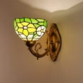 thumbnail image 2 of Artistic Style Wall Lamp, Stained Glass Hallway Wall Mounted Wall Light with 8 inch Shade, Retro Metal Wall Sconces for Living Room Bedroom Beside Decor Night Light,A, 2 of 6