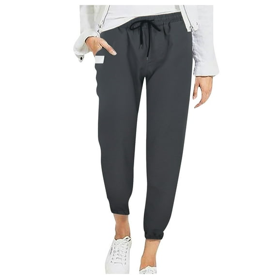 EDFBUYKRS Female Women Pants Casual Petite Sweatpants for Women Women's Lightweight Hiking Cargo Pants Outdoor Casual Travel Sweatpants Joggers Elastic Waist Button Pockets Xxl