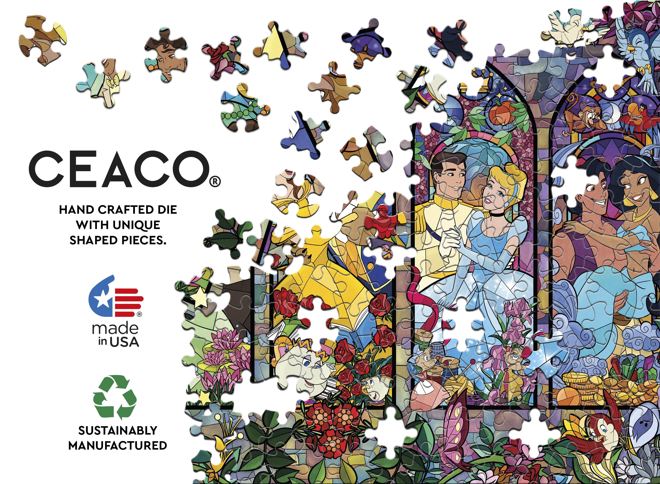 Ceaco Disney Princess Castle Royal Windows 1500-Piece Interlocking Jigsaw Puzzle