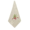 thumbnail image 3 of Embroidered Holly Christmas Tree Holiday Decorative Cloth Napkin (Natural Napkin 20"x20"-Set of 4), 3 of 4